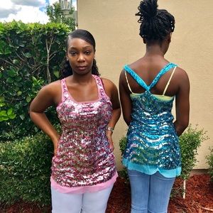 Sequin Tank Blouse